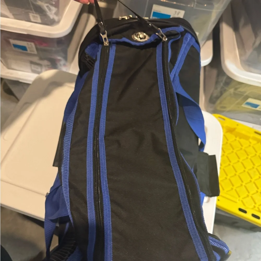 Blue and Black Mesh Pet Carrier